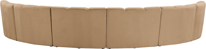 Infinity 174" Camel Velvet Upholstered 6pc. Modular Sectional