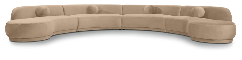 Avra - 189" Velvet Performance Fabric Upholstered Sectional