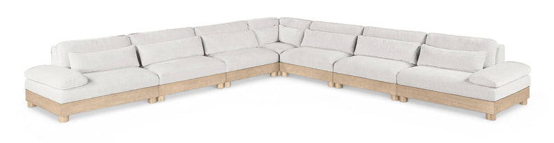 Turin - Chenille Fabric Upholstered Modular Sectional - White
