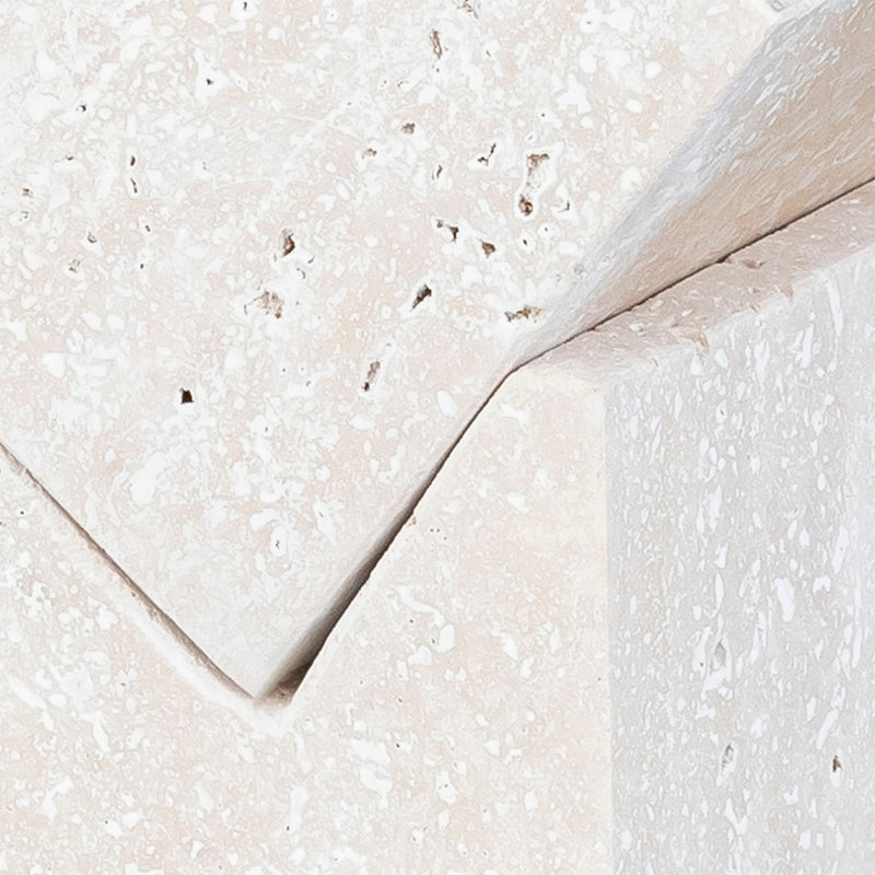 Quad Natural Travertine Decorative Cube