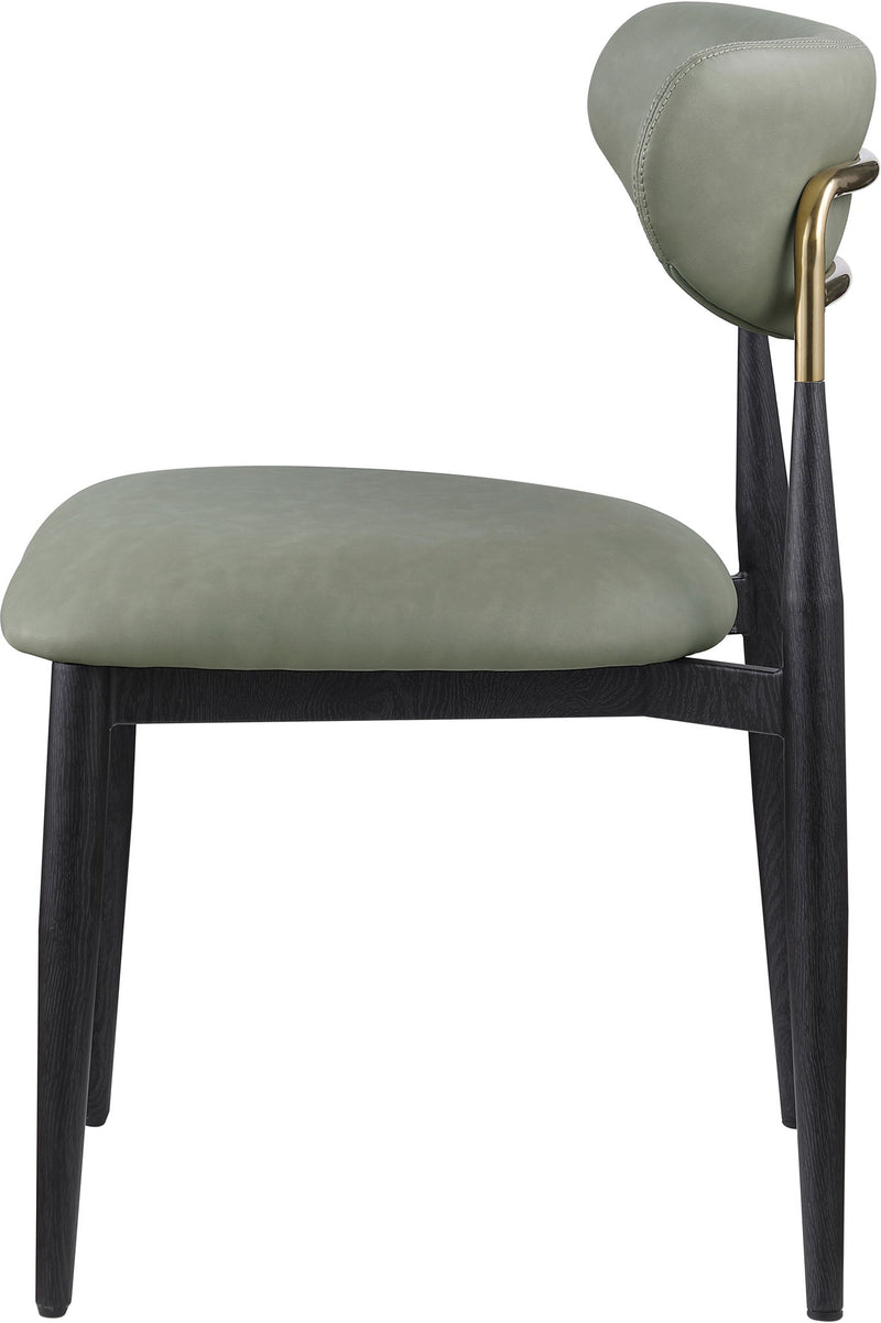 Ronda - Vegan Leather Upholstered Dining Side Chair - Black Legs