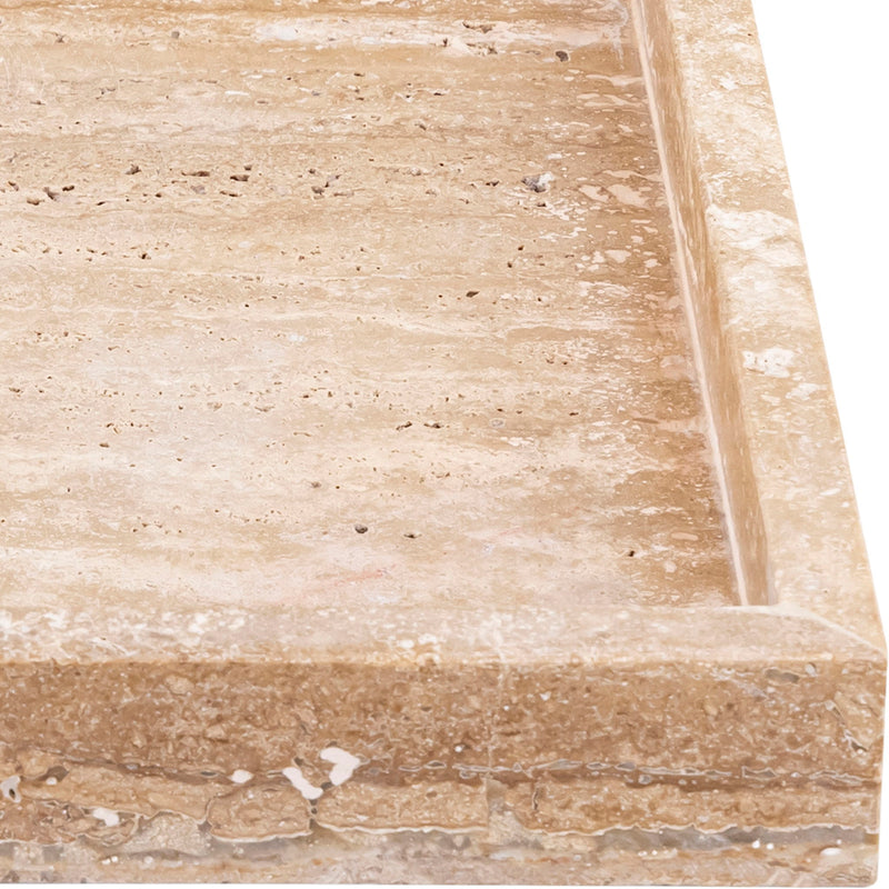 Barletta Natural Rectangular Travertine Tray