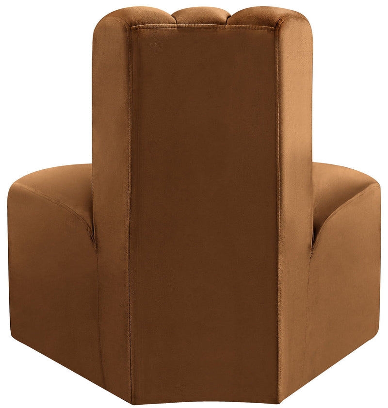 Arc Saddle Velvet Upholstered Modular Reverse Corner Chair