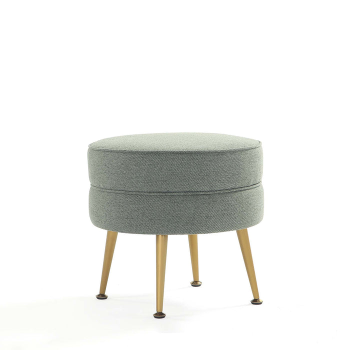 Manhattan Bailey - Accent Ottoman With Gold Chrome Legs
