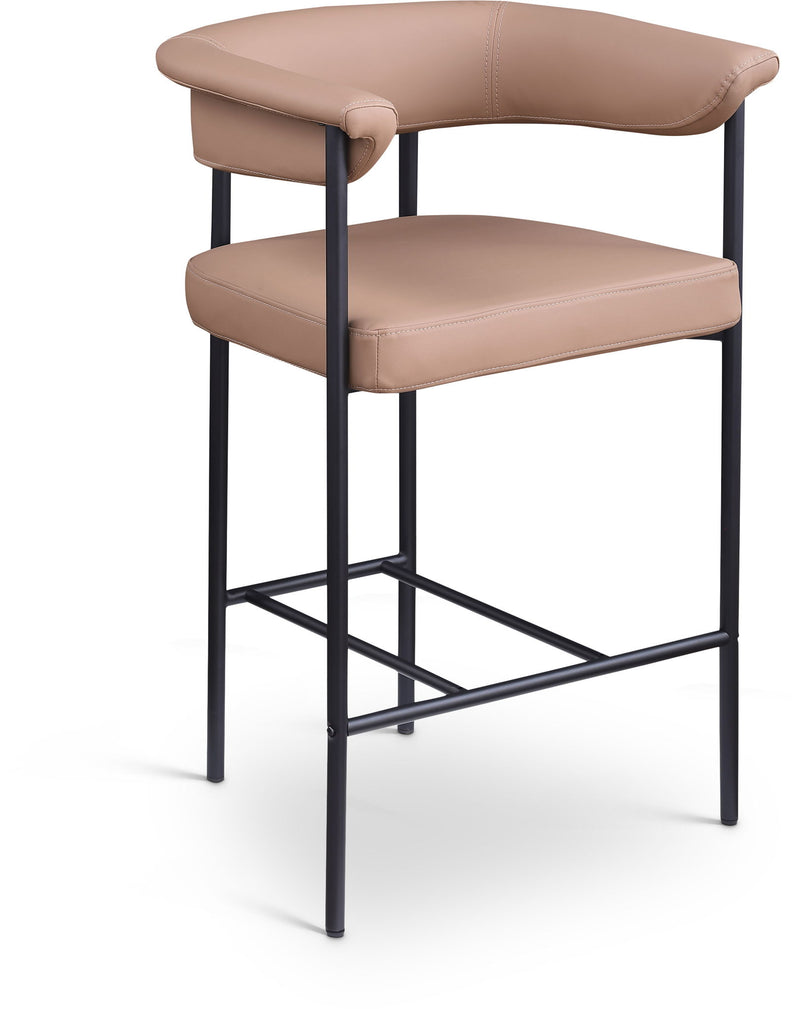 Malin Tan Vegan Leather Upholstered Counter Stool