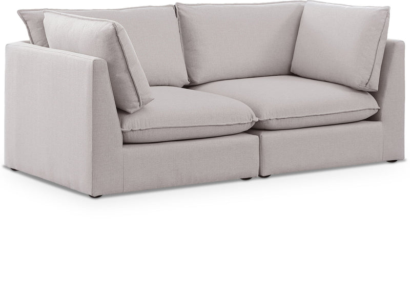 Mackenzie 80" Linen Textured Fabric Upholstered 2pc. Modular Loveseat