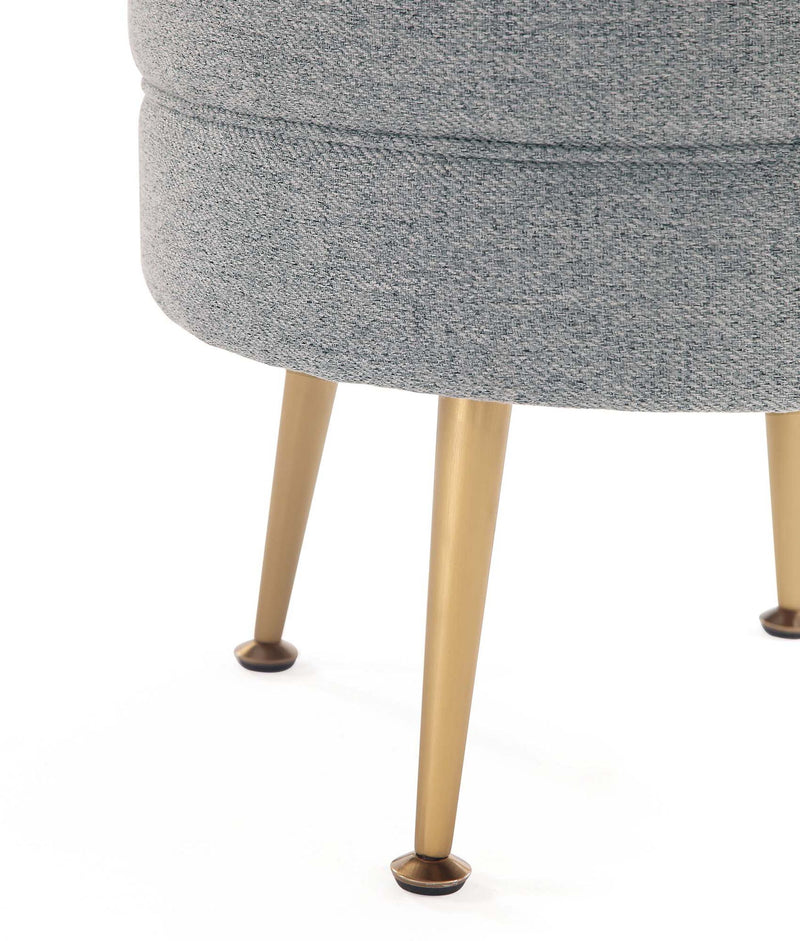 Manhattan Bailey - Accent Ottoman With Gold Chrome Legs