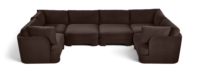 Hammond - Velvet Performance Fabric Upholstered 6 Piece U-Shaped Sectional