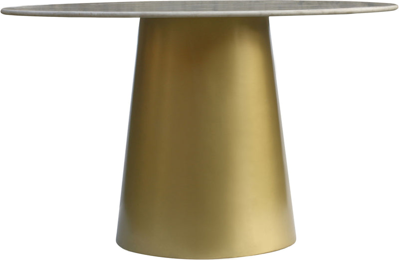 Sorrento 50" Gold Marble Top And Metal Base Dining Table