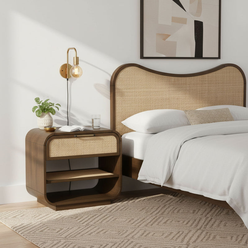 Windsor Brown Solid Wood Nightstand