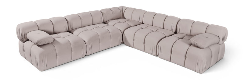 Orin - Velvet Fabric 5 Piece Modular Sectional