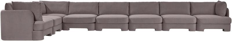 Hammond - Velvet Performance Fabric Upholstered 8 Piece L-Shaped Sectional