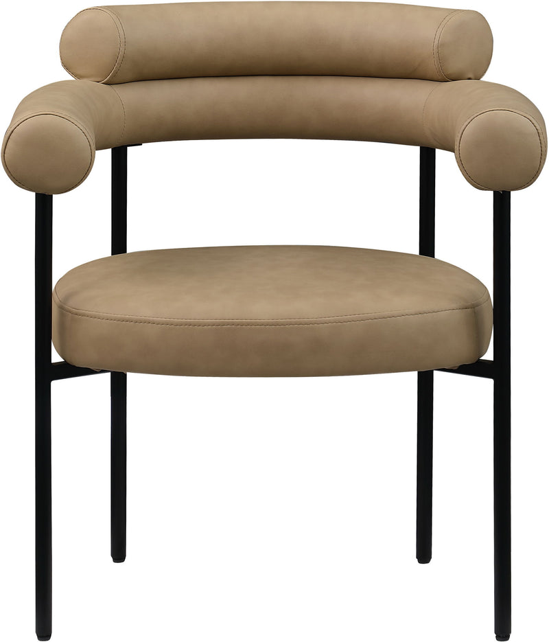Blake Tan Vegan Leather Upholstered Dining Chair