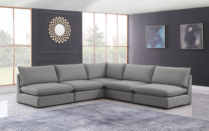 Mackenzie Linen Textured Fabric Upholstered Modular Sectional