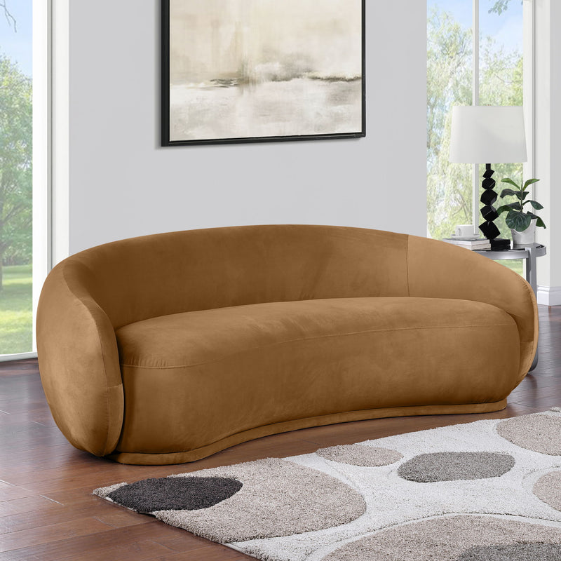 Emery 95" Saddle Velvet Upholstered Sofa