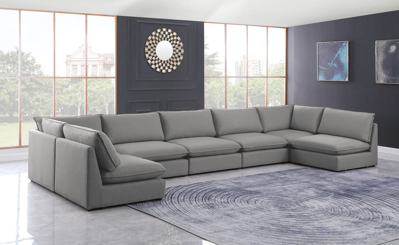 Mackenzie Linen Textured Fabric Upholstered Modular Sectional