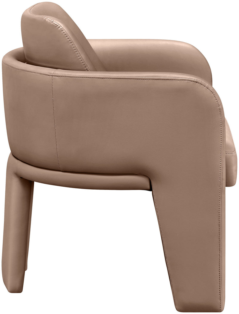 Vanda Tan Vegan Leather Upholstered Dining Chair