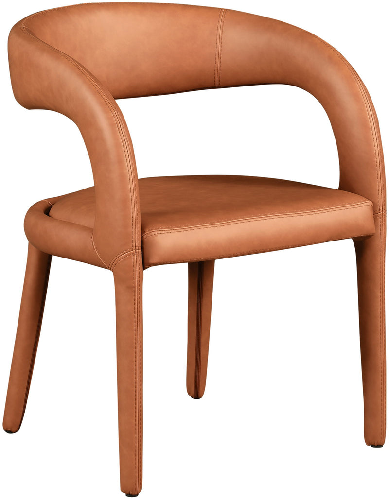 Sylvester Cognac Vegan Leather Upholstered Dining Chair