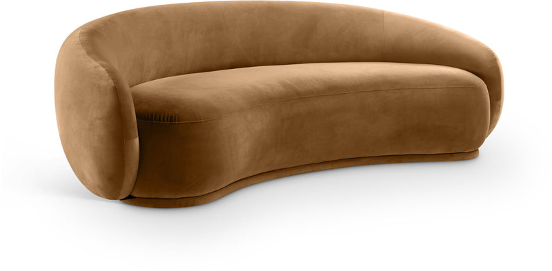 Emery 95" Saddle Velvet Upholstered Sofa
