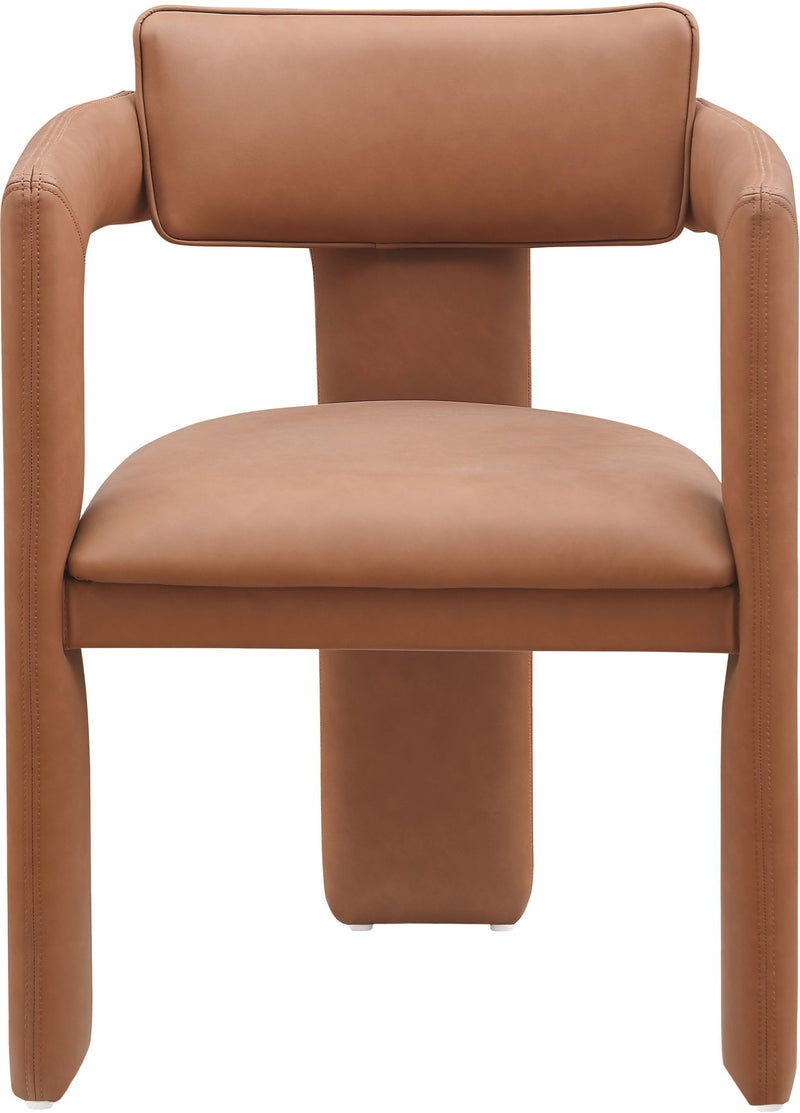 Brenda Cognac Vegan Leather Upholstered Dining Chair