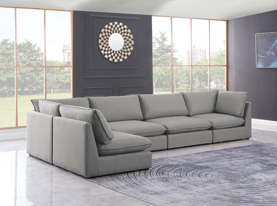 Mackenzie Linen Textured Fabric Upholstered Modular Sectional