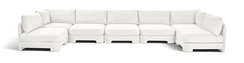 Hammond - Velvet Performance Fabric Upholstered 7 Piece U-Shaped Armless Sectional