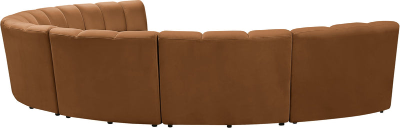 Infinity 183" Saddle Velvet Upholstered 7pc. Modular Sectional