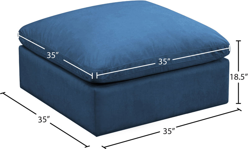 Plush Standard Comfort Velvet Upholstered Modular Ottoman