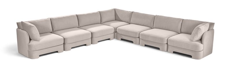 Hammond - Velvet Performance Fabric Upholstered 7 Piece Corner Sectional