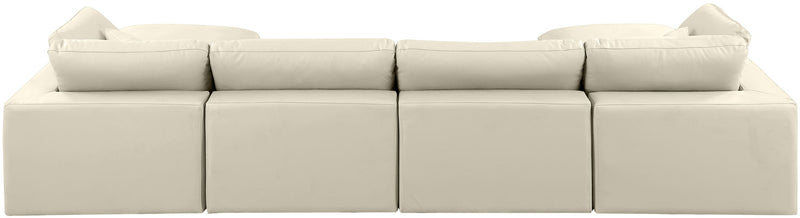 Comfy - 6 Piece Faux Leather Modular Double Chaise Sectional