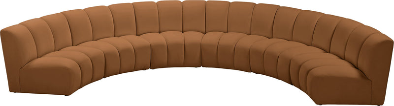 Infinity 174" Saddle Velvet Upholstered 6pc. Modular Sectional