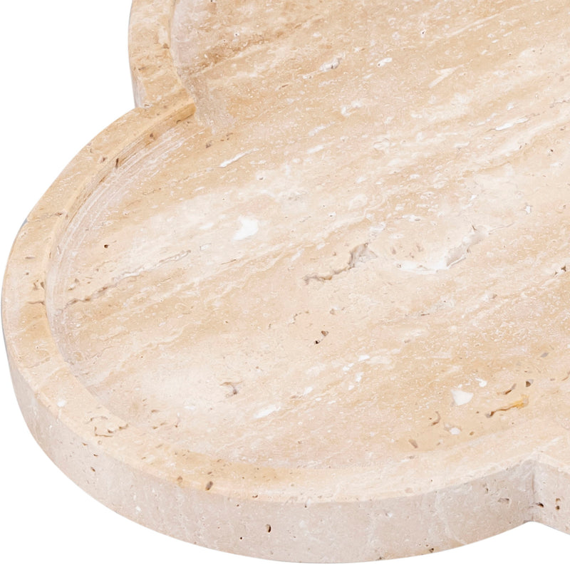 Rimini Natural Clover Shaped Travertine Tray