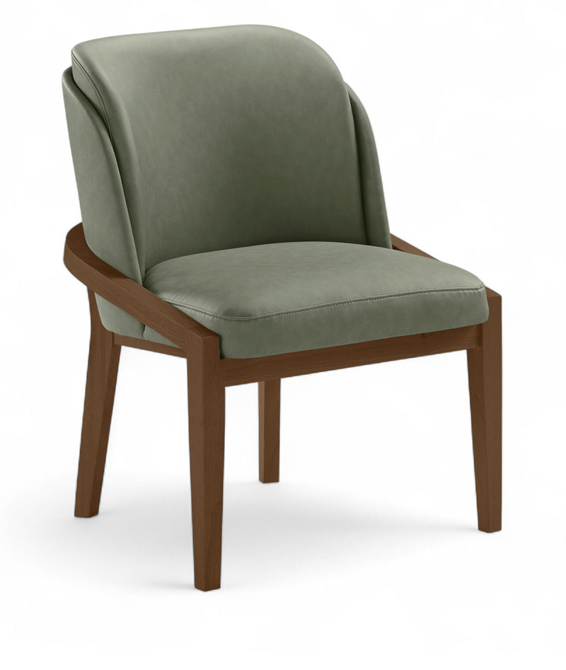 Navo Green Vegan Leather Upholstered Dining Chair