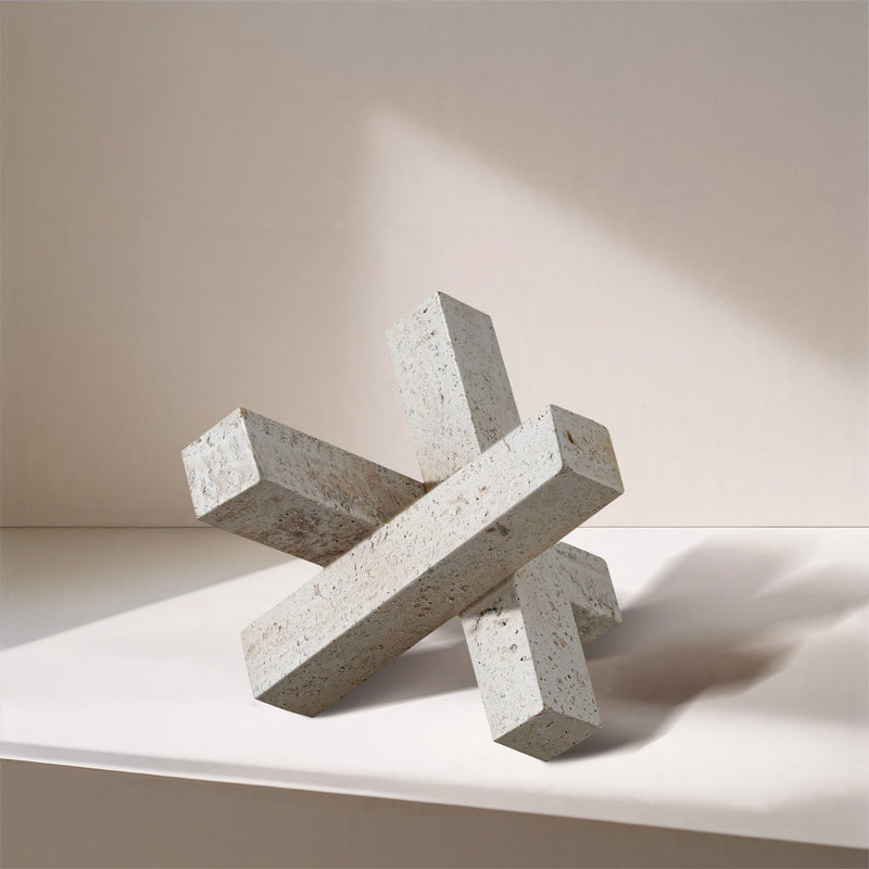 Stix Natural Travertine Decorative Object
