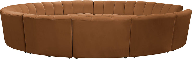 Infinity 183" Saddle Velvet Upholstered 12pc. Modular Sectional