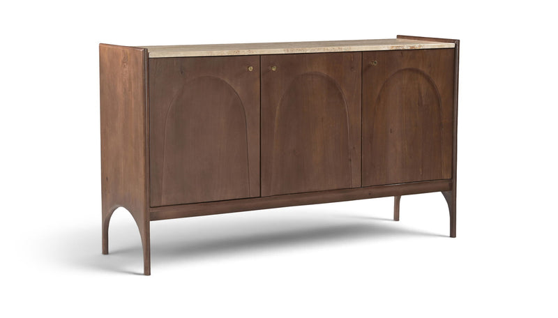 Veya - 57" Genuine Marble And Mango Wood Sideboard / Buffet