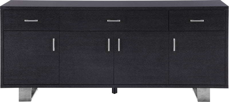 Excel Grey Lacquer Finish And Stainless Steel Sideboard / Buffet