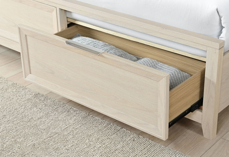 Mariah - 5 Piece King Bedroom Set (Bed, Dresser & Mirror, Nightstand, Chest) - Beige
