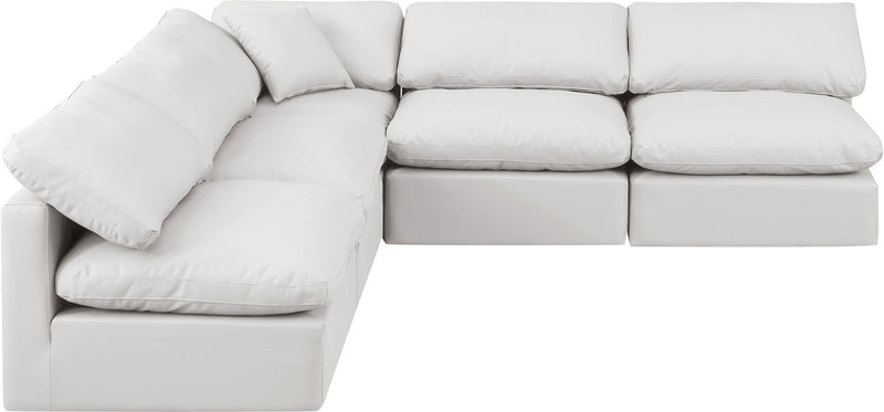 Indulge - Faux Leather 5 Piece Modular Corner Armless Sectional
