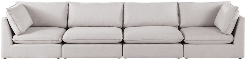 Mackenzie 160" Linen Textured Fabric Upholstered 4pc. Modular Sofa
