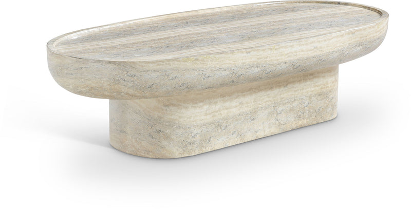 Tivoli Natural Travertine Finish Concrete Indoor / Outdoor Coffee Table