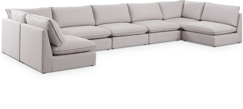 Mackenzie Linen Textured Fabric Upholstered Modular Sectional