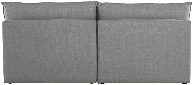 Mackenzie 80" Linen Textured Fabric Upholstered 2pc. Armless Modular Loveseat