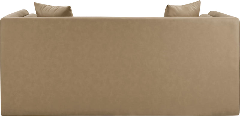 Everett 67" Tan Vegan Leather Upholstered Loveseat