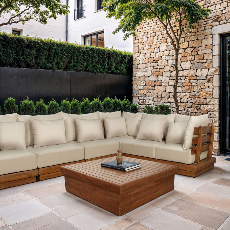 Mirella Natural Teak Wood Outdoor Patio Coffee Table