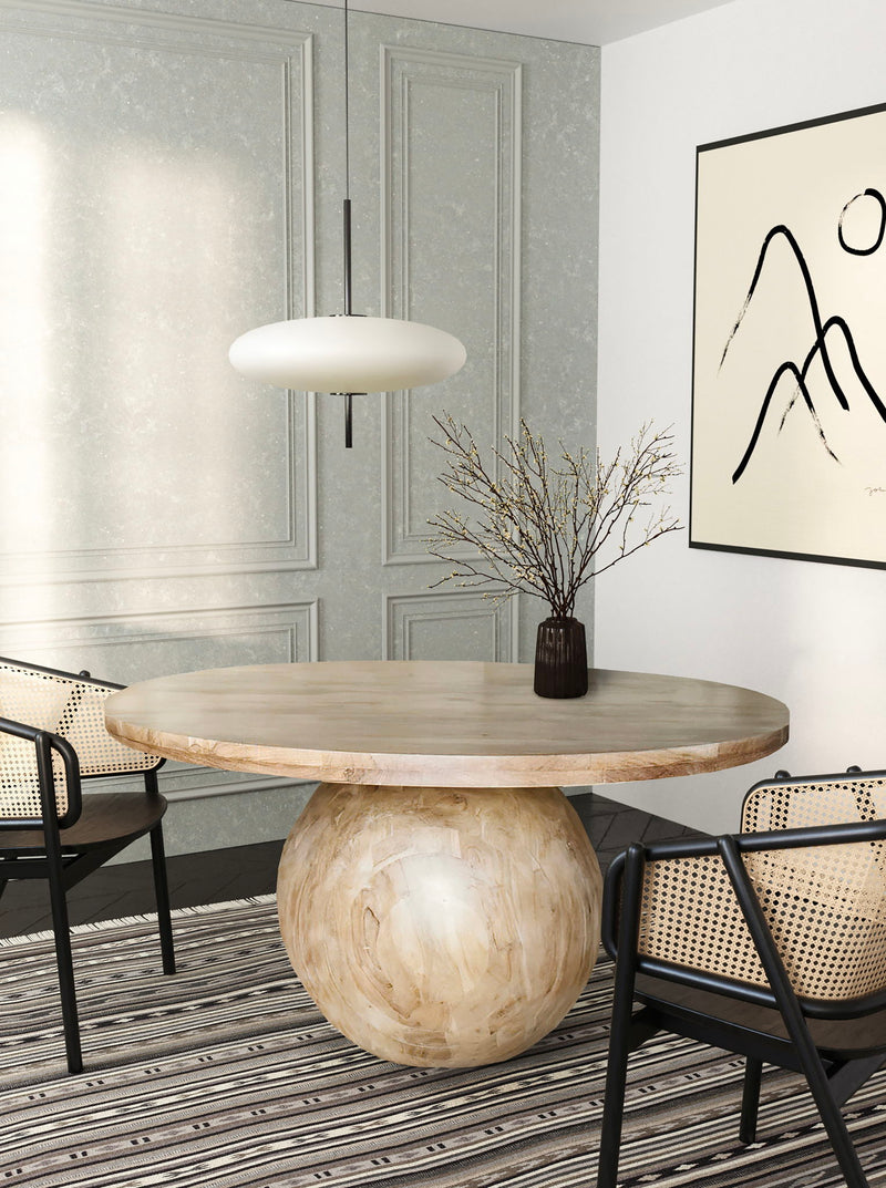 Halton 52" Natural Acacia Wood Dining Table