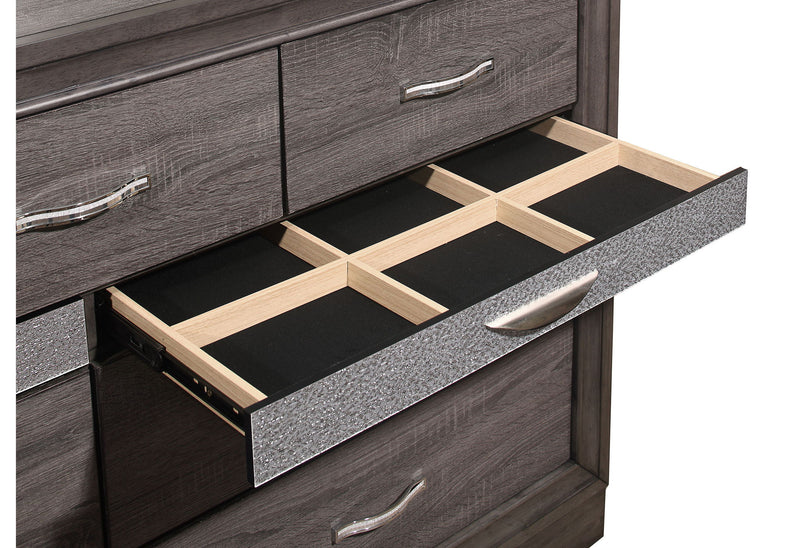 Seville - 5 Piece King Bedroom Set - Dark Gray