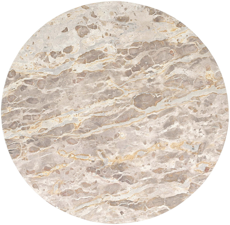 Varenna Beige Marble Top And Acacia Wood Base Coffee Table