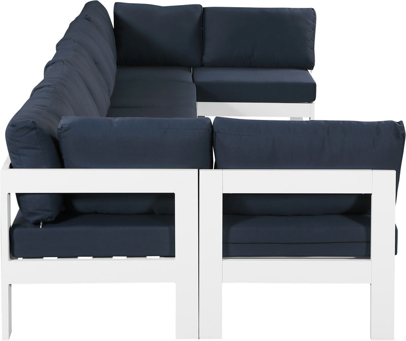 Nizuc - Outdoor Patio 7 Piece Modular Sectional With White Frame