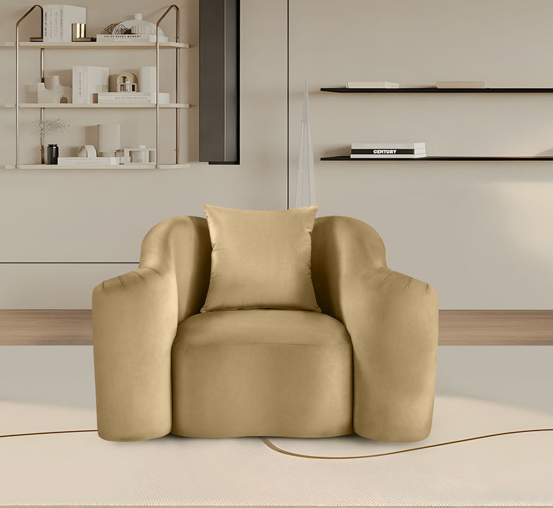 Destin Camel Velvet Upholstered Chair